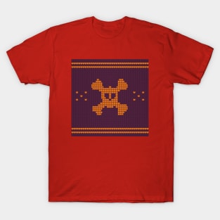 knitted skull with bones T-Shirt